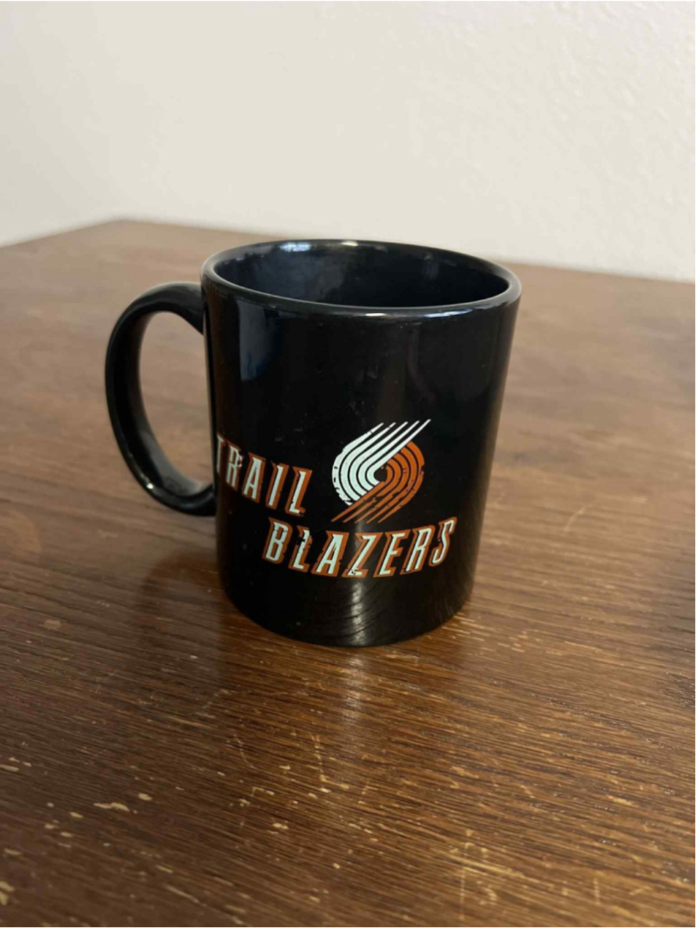 Portland Trail Blazers Coffee Tea Mug Black Ceramic Cup Vintage NBA Rip City